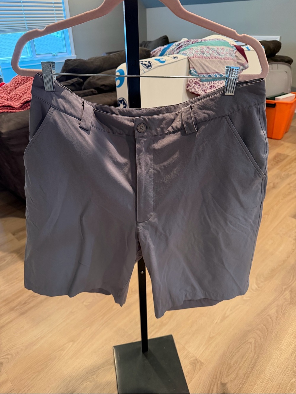 Under Armour Men's Flat-Front Gray Performance Shorts